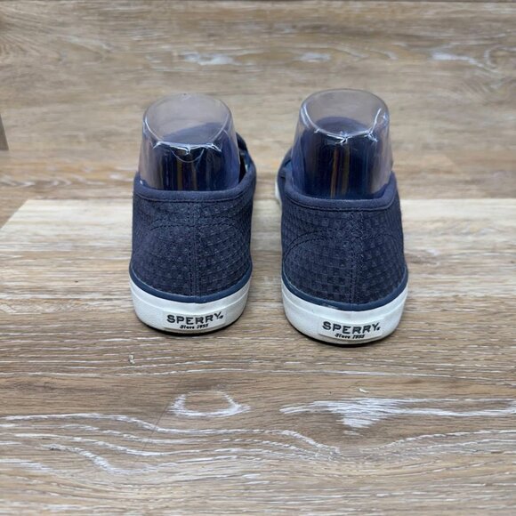 Speryy Seaside Embossed Suede Blue Slip On Sneakers Women's size 9 - Picture 3 of 7